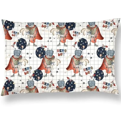 Imagen de Funda de Almohada para Niños Tamaño 40x60 en Algodón Oeko Tex Cojín Suave y Cómoda Niño Ideal la Habitación del Pequeño 10 Colores