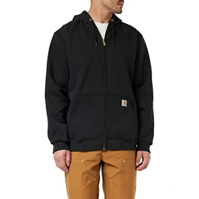 Imagen de Carhartt, Hombre, Sudadera Con Cierre De Cremallera Completo, Ajuste Holgado, Tejido Grosor Medio, Negro, S