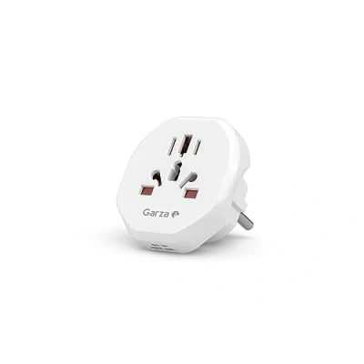 Imagen de Garza Adaptador Schucko Enchufe Universal Múltiple para Viaje con Clavijas Tipo (E F) Protección Infantil