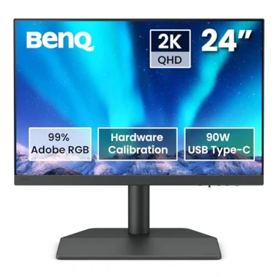 Imagen de Monitor BenQ SW242Q, 24.1 &quot;, QHD, 5 ms, 60 Hz, IPS, HDR10, 16:10, Hardware Calibration, USB Tipo C, Negro