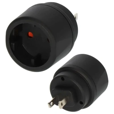 Imagen de Brennenstuhl Adaptador de Viaje/Enchufe Viaje (Adaptador para conectar aparatos eléctricos con Sistema Enchufe Europeo en países Americano (Tipo A): EE.UU., Japón) Negro
