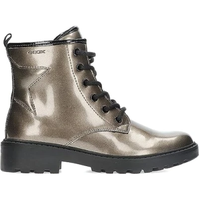 Imagen de Geox J CASEY GIRL, Barco Ankle para Niñas, LEAD/BLACK, 34 EU
