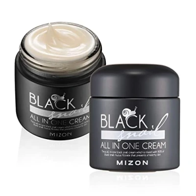 Imagen de [Mizon] Crema a la baba de caracol negro (75ml) Premium; Tratamiento anti envejecimiento; Cosmético coreano con extractos plantas y (All in One Black Snail Cream)
