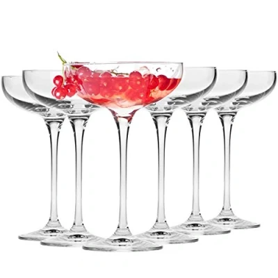 Imagen de Krosno Copas Flauta Boda de Champán Vasos Conjunto 6 Piezas 240 ML Colección Harmony Perfectos para Uso en Casa, Restaurante y Fiestas Apto Lavavajillas