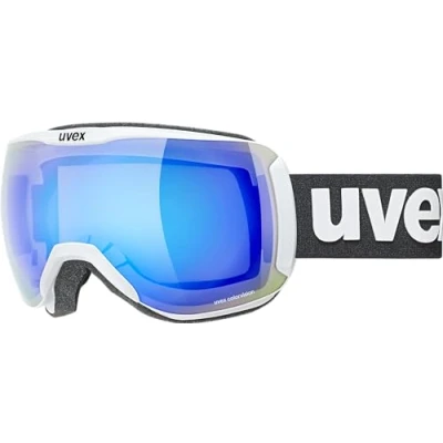 Imagen de uvex downhill 2100 CV, gafas de esquí unisex, tintadas para realzar el contraste, antidistorsión y antivaho, white matt/blue green, one size