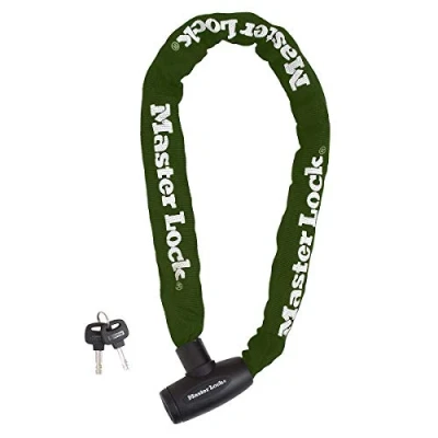 Imagen de Master Lock 8022EURD Candado Bicicleta con Cadena Llave, 60 cm Cadena, Verde