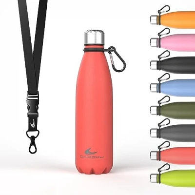 Imagen de Daikoku Botella Termica de Acero Inoxidable 500ML A Prueba Fugas Bebidas Calientes por 12 Horas y Frías 24 Seguro Saludable Ideal para Senderismo, Gimnasio, Oficina Coral