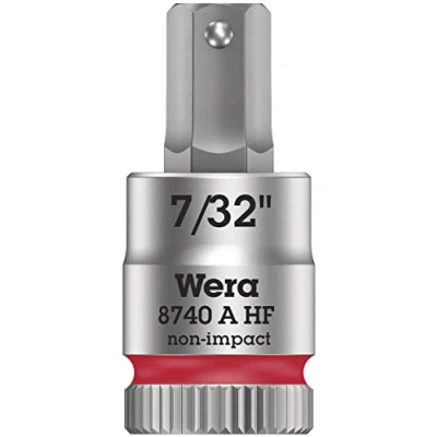 Imagen de WERA 05003387001 8740 A HF Hex Plus 7/32&quot; x 28 mm Vaso de punta Zyklop con función retención 1/4&quot;