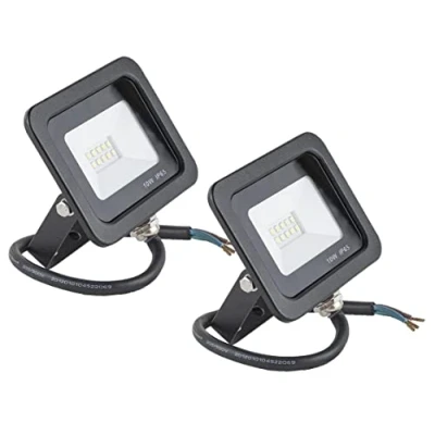 Imagen de Popp® Pack x2 Floodlight LED Foco Proyector Negro para Exterior 10W Luz blanca 6000K Eficiencia Luminosa 85LM/W Protección contra Sobrevoltajes Resistente al Agua IP65 (6000K, 10W)