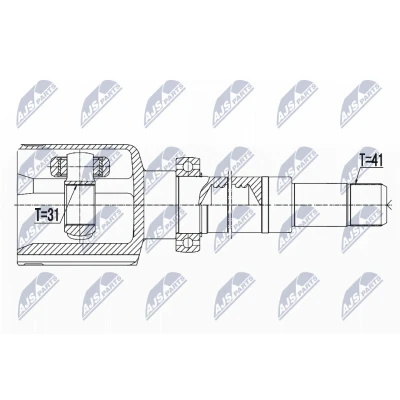 Imagen de NTY NPW FR 059 Junta Homocinética Caja de cambios manual, 6 marchas Eje delantero, derecha FORD: Transit Mk6 Furgón