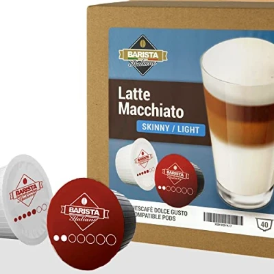 Imagen de Barista Italiano Latte Macchiato Light 80 Cápsulas Compatibles Con las maquinas Dolce Gusto®* (80 Cápsulas, 40 Porciones) Leche Desnatada