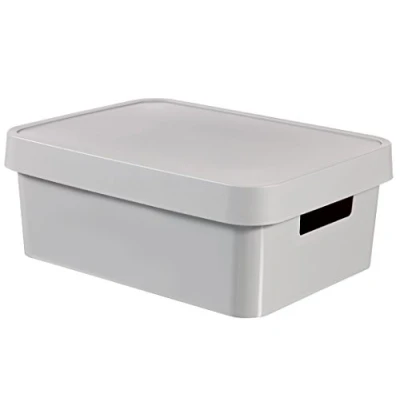 Imagen de Curver 229246 Caja con Tapa de 11 L, Gris, 27x36.299999999999997x13.8 cm