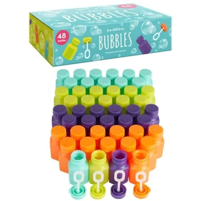 Imagen de THE TWIDDLERS 48 Mini Burbujas de Fiesta, Pequeño Pomperos para Niños 17ml