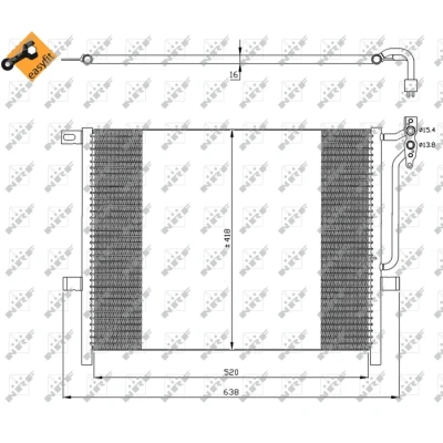 Imagen de NRF EASY FIT 35589 Condensador con junta anular 15,4 13,8 Aluminio 520 BMW: 3 Coupé, Berlina, Compact norauto, oscaro, mister auto