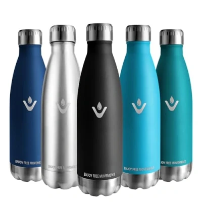 Imagen de Vikaster Botella de agua, 500ml agua acero inoxidable, Mantener 12H Caliente/24 Frío, Termo Sin BPA, termica Niños, Adultos, Deporte, Oficina, Exteriores