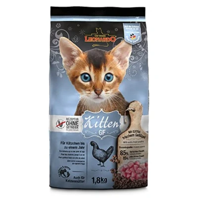 Imagen de LEONARDO Kitten GF Comida para gatos (1,8 kg, sin cereales, gatitos de hasta 1 año, pienso completo con aves frescas)