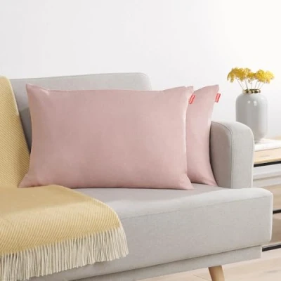 Imagen de Blumtal Juego de 2 Funda para cojín Chenilla Fundas Decorativas sofá con Cremallera Cubierta, Rosa Palo, 40 x 60 cm