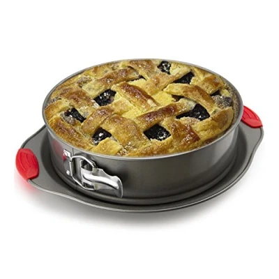 Imagen de Boxiki Kitchen molde de repostería desmontable antiadherente 10 pulgadas, profesional resorte y horneado cheesecake, para pastel a prueba fugas con asas silicona