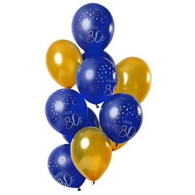 Imagen de Folat Zahl Globos Elegantes Verdadera azul Años 30cm 12 Piezas, Número 80, Color (66680)