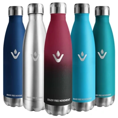 Imagen de Vikaster botella termo de 1 l, sin BPA, a prueba fugas, agua para deportes, camping, fitness, exterior