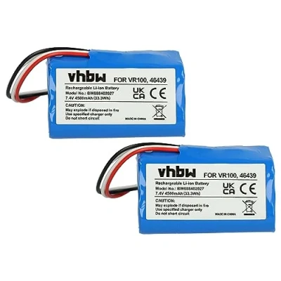 Imagen de vhbw 2X Batería Compatible con Vorwerk Kobold VR100 Robot Limpieza (4500 mAh, 7,4 V, Li Ion)