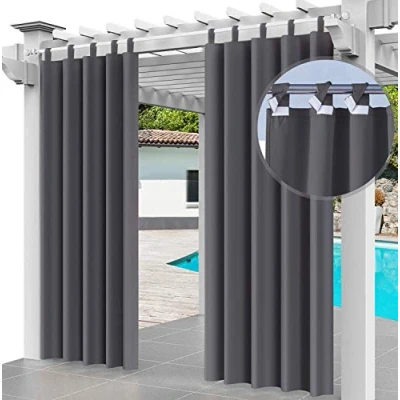 Imagen de Ferocity Cortina para Exteriores Impermeable 220 x 155 cm, Evitar el Agua, Resistente al Viento, Patio, Porche Frontal, pérgola, casa de Playa, (2 Pieza) Grafito [129]