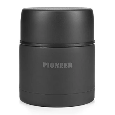 Imagen de Pioneer botella con aislamiento al vacío, antigoteo para sopas y otros alimentos, color negro mate, tamaño 0,5 L, 0.402, 10 x 13centimeters