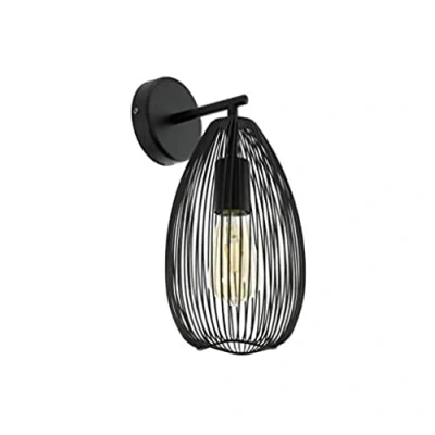 Imagen de Eglo Clevedon iluminación de pared Apto para uso en interior Negro E27, Lámpara, Cepillado, 1 bombilla, s,
