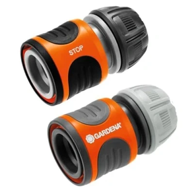 Imagen de Gardena Conector de manguera y parada agua 13 mm/1/2 15 mm 5/8&quot; PVC naranja
