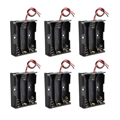 Imagen de HALJIA 6 unidades 4,5 V AA 3 x 1,5 plástico soporte de batería caja almacenamiento con cables