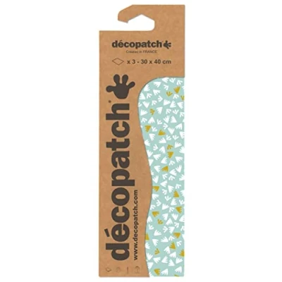 Imagen de Clairefontaine ES Décopatch C861C Bolsa de 3 hojas idénticas papel impreso Customiser Moderniser DIY y manualidades 30 x 40 cm