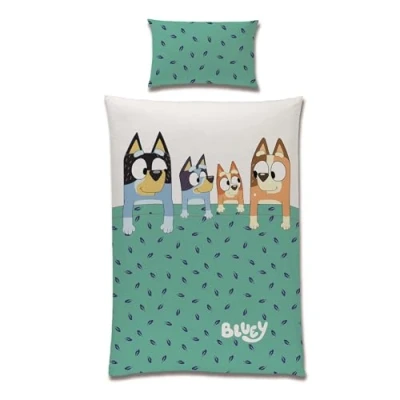 Imagen de Bluey ropa de cama para niños y bebés, infantil, 100% algodón, con cremallera, diseño Family Bingo Bandit Chilli (bebé 100 x 135 40 60 cm)