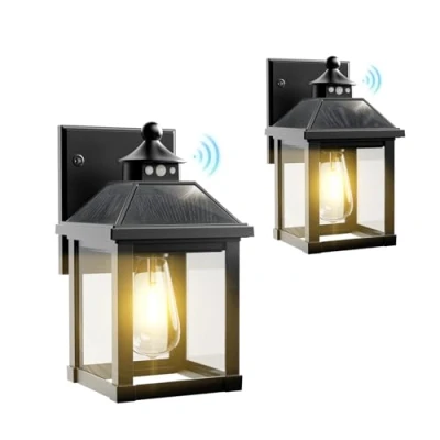 Imagen de COLBOR Farolas Solares Exterior (2 Piezas), Luces LED con Sensor de Movimiento, IP65 Impermeables Lamparas para Garaje Balcón y Patio