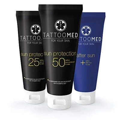 Imagen de TattooMed All in Bundle SUN Sistema Completo de Protector Solar/Protector Color Para Tatuajes 3 x 100ml