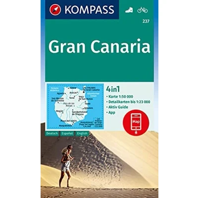 Imagen de Carta escursionistica n. 237. Gran Canaria 1:50.000. Ediz. italiana, tedesca e inglese: 4in1 Wanderkarte 1:50000 mit Aktiv Guide und Detailkarten ... Verwendung in der KOMPASS App. Fahrradfahren.