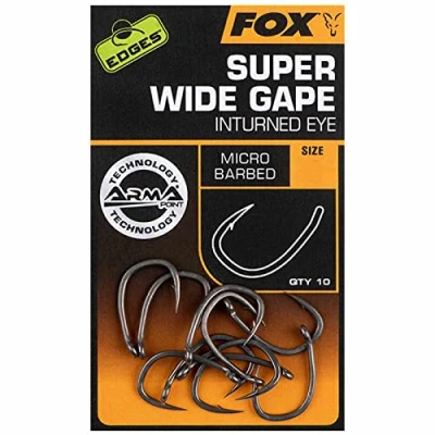 Imagen de Fox Edges Armapoint Super Wide Gape Inturned Eye Anzuelo para Carpa #5 (10 piezas) Anzuelos carpfishing