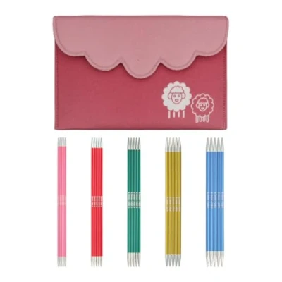 Imagen de KnitPro Aguja de tejer Zing doble punta, en estuche tela, longitud 15 cm 2,00, 2,50, 3,00, 3,50 y 4,00 mm