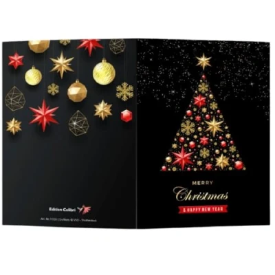 Imagen de EDITION COLIBRI 10 tarjetas de Navidad: árbol Navidad festivo con sobre/sobre, unidades elegantes plegables diseño en juego sobres a juego,
