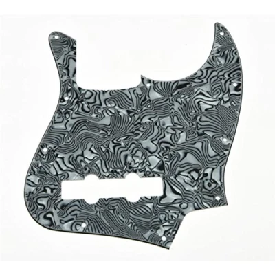 Imagen de KAISH Golpeador de 4 cuerdas estilo J Bass Pick Guard Scratch Plate para USA/México Jazz negro/blanco Shell