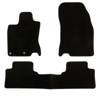 Imagen de DBS 1765239 Alfombrillas de coche A medida para 3 uds. Antideslizante Moqueta en negro 900 g/m² Aspecto terciopelo Modelo Star