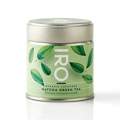 Imagen de té Verde Matcha Biológico japonés en polvo IRO, Premium Ceremonial Grade bio 30 g, 100 % orgánico, natural, japonés, excellence, 1 lata de g = boles