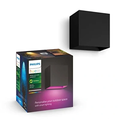 Imagen de Philips Hue Aplique inteligente de pared Resonate, 8W, Luz Blanca y Colores, apto para exterior (IP44) Compatible con Alexa Google Home