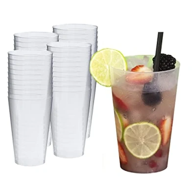 Imagen de Silverkitchen vasos de plástico duro, transparentes, 400 ml, 40 unidades + 4 extra (1 unidad)