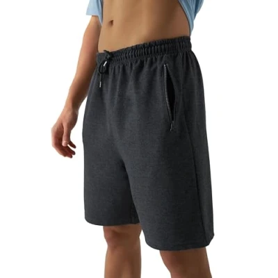 Imagen de Smith &amp; Solo Pantalones Cortos Hombre Algodón Cómodo Deporte con Cordón Ajustable en la Cintura y Bolsillos Cremallera para Fitness Correr, 7316 Antracita L