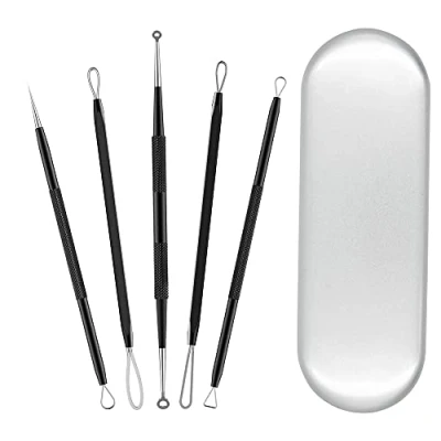 Imagen de MMOBIEL kit de herramientas 5 en 1 removedor puntos negros para cuidado la piel, extractor comedones