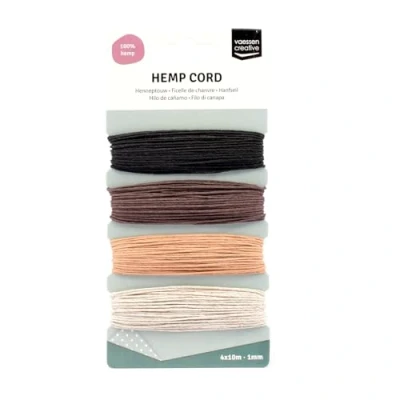 Imagen de Vaessen Creative Basic Assortment Cord, Hemp, Multi Colour, 4 x 10 m