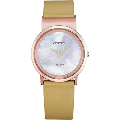 Imagen de Citizen Reloj Analógico para Mujeres de Cuarzo con Correa en Cuero EG7073 16Y