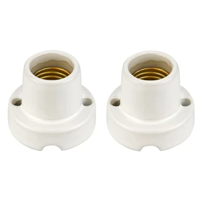 Imagen de Pack de 2 lámparas empotrables porcelana E27, esmalte blanco