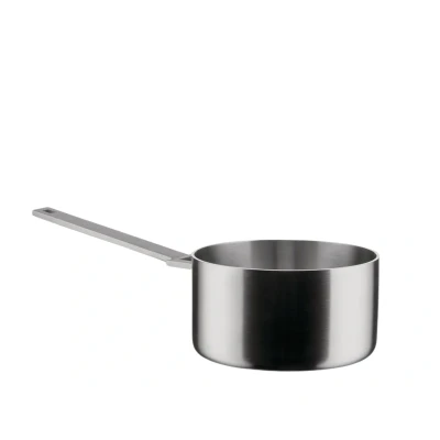 Imagen de Alessi Convivio DC105/16 Cazuela de Mango Largo en Trilamina Design, apta para Inducción, Acero Inoxidable y PVD con Fondo Magnético, 16 cm, Satinado