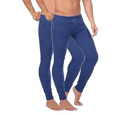 Imagen de BestSale247 Juego de 2 calzoncillos térmicos largos para hombre, algodón azul oscuro M